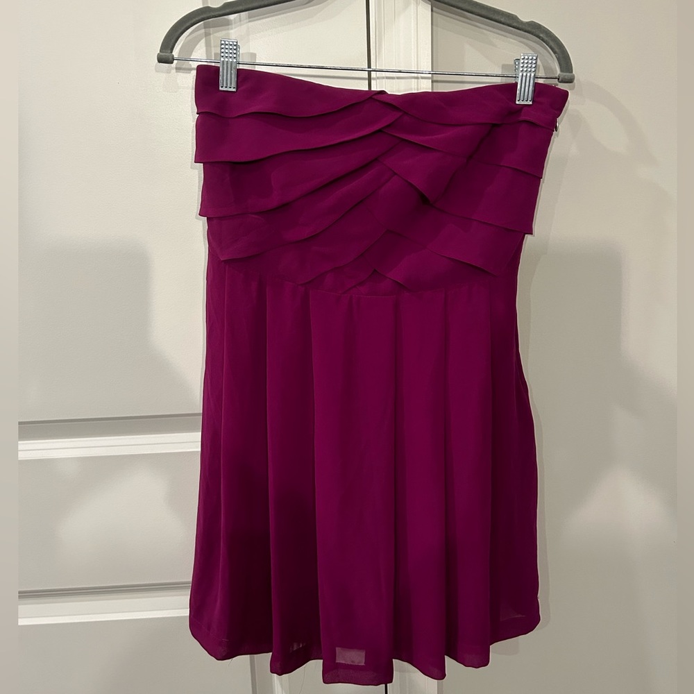 Express Fushcia Strapless Mini Dress